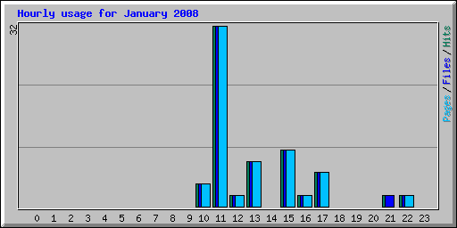 Hourly usage for January 2008