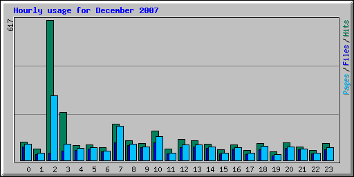 Hourly usage for December 2007